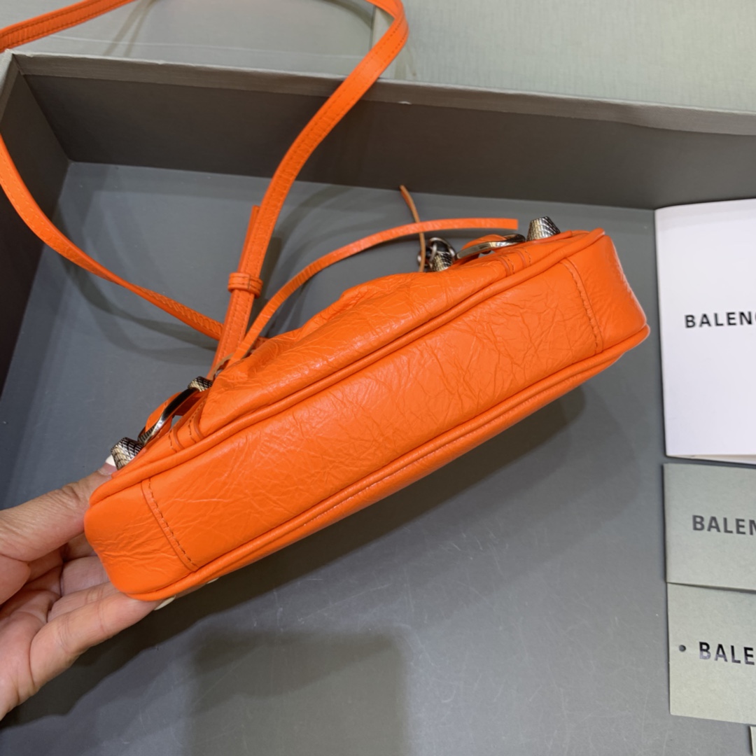 Balenciaga Le Cagole Mini Bag With Chain Shoulder Bag Orange